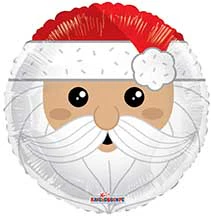 18" Santa Face and Reindeer Front/Back Foil Balloon - Image 2