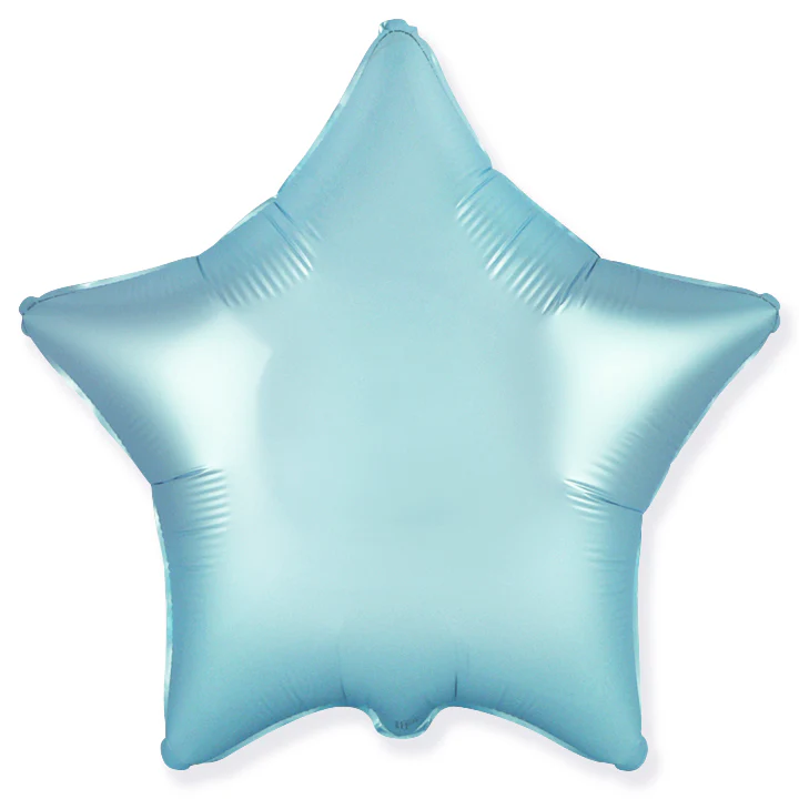 18" Satin Pastel Blue Star Solid Color Foil Balloons Brand Flexmetal