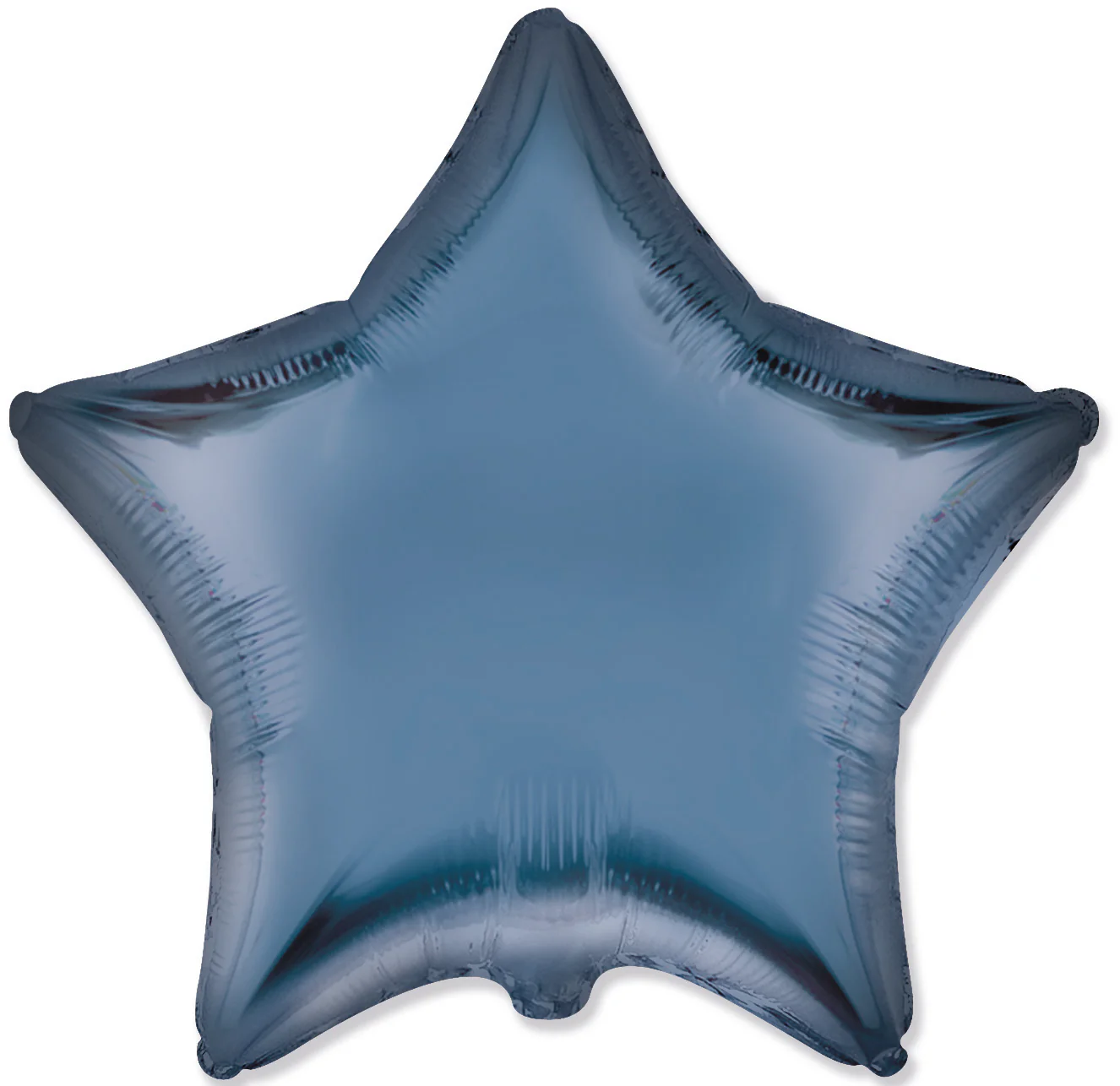 18" Satin Steel Blue Star Solid Color Foil Balloons Brand Flexmetal