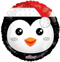 18" Snowman and Penguin Face Front/Back Foil Balloon - Image 2
