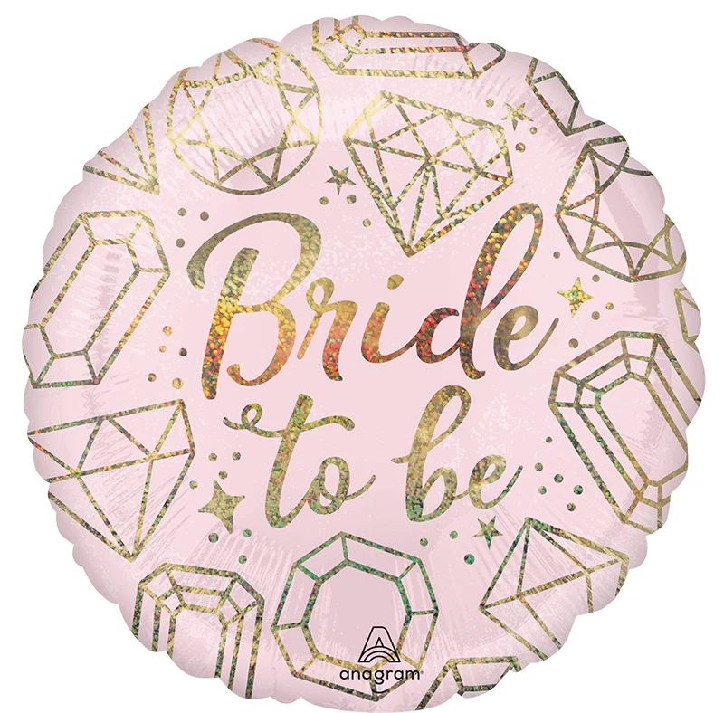 18" Standard Holographic Bride to Be Foil Balloon