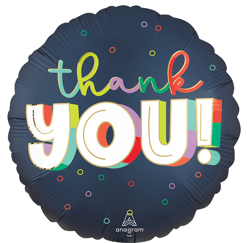 18" Standard Satin Satin Bold Thank You Foil Balloon