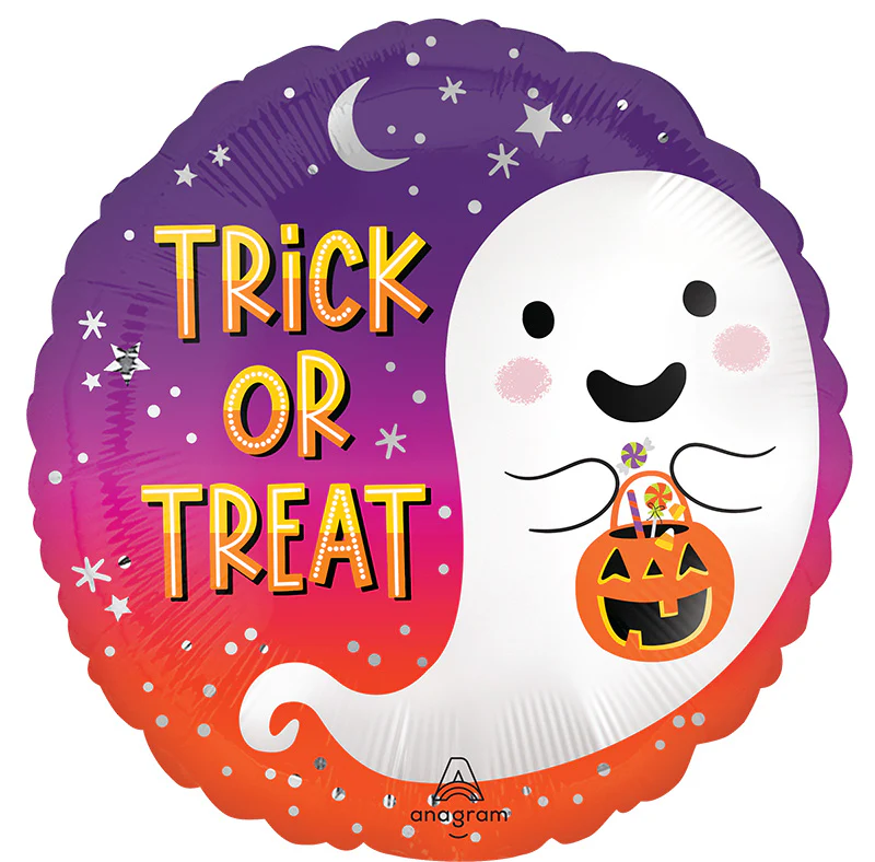 18" Satin Satin Trick or Treat Foil Balloon