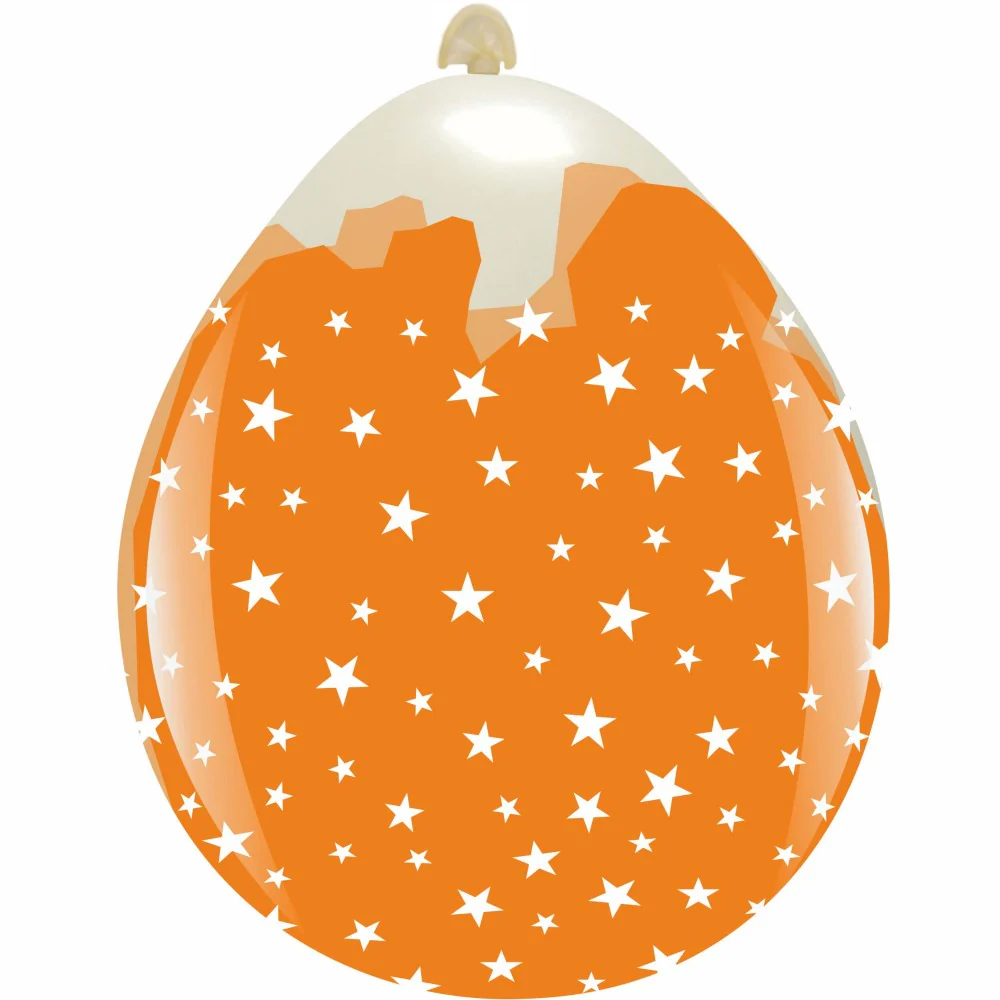 18" Stars All Around (10 Per Bag) Cattex Brand Printed Latex Stuffing Balloons