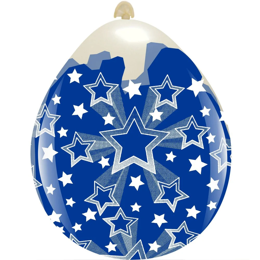 18" Stars Gradient All Around (10 Per Bag) Cattex Brand Printed Latex Stuffing Balloons
