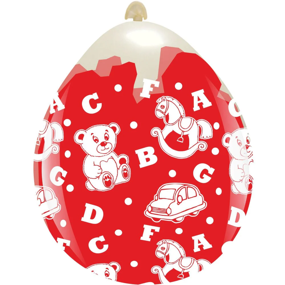 18" Toys All Around (10 Per Bag) Cattex Brand Printed Stuffing Latex Balloons