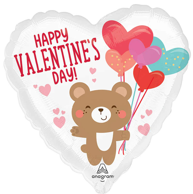 18" Valentine Bear Hug Foil Balloon