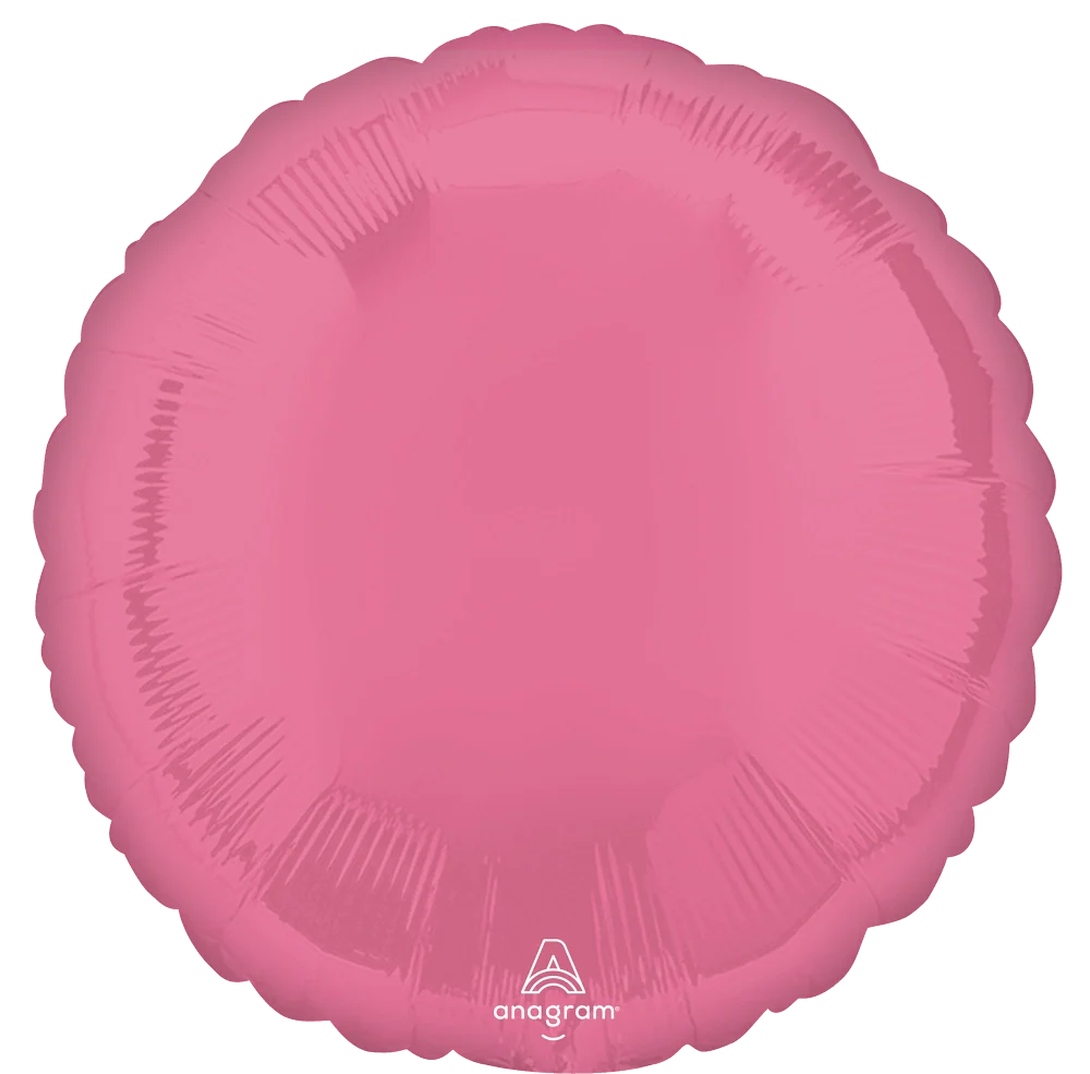18" Vibrant Circle Round Pink Foil Balloon