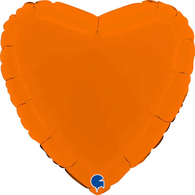 18" Heart Matte Orange Foil Balloon