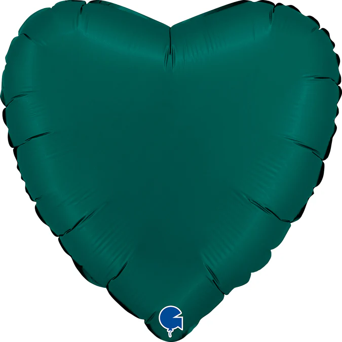 18" Heart Satin Emerald Green Foil Balloon