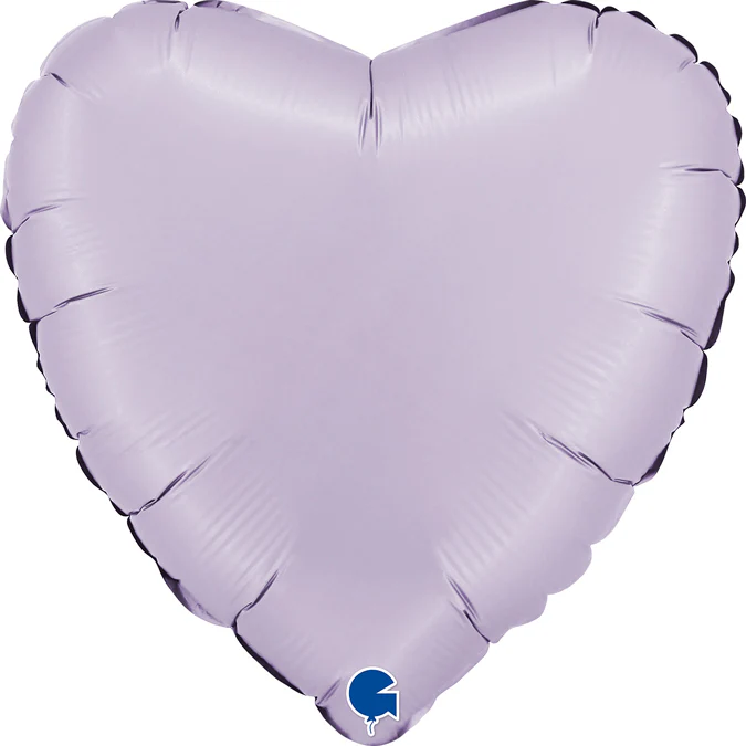18" Heart Satin Lilac Foil Balloon