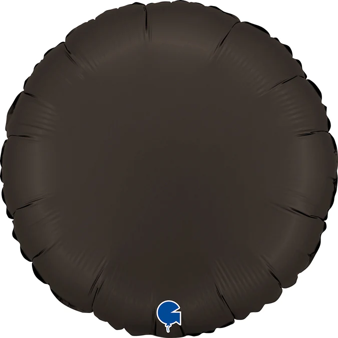 18" Round Satin Fumé Black Foil Balloon