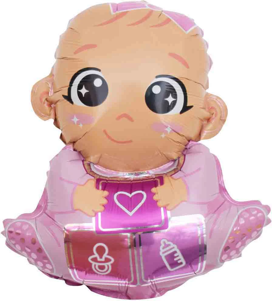 19" Airfill Only (Sticks Sold Separately) Baby Girl Foil Balloon
