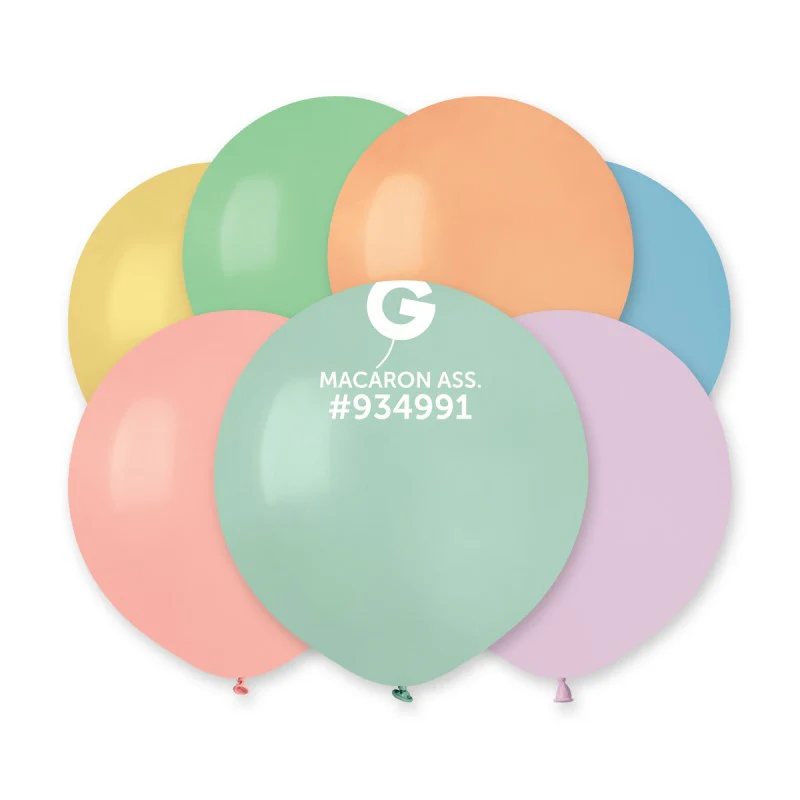 19" Gemar Latex Balloons (Bag of 25) Assorted Macaron Assorted