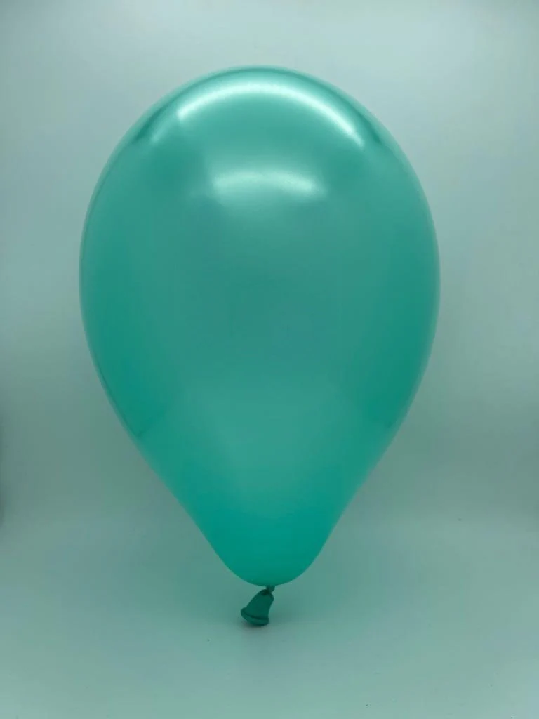 19" Gemar Latex Balloons (Bag of 25) Metallic Aquamarine - Image 2