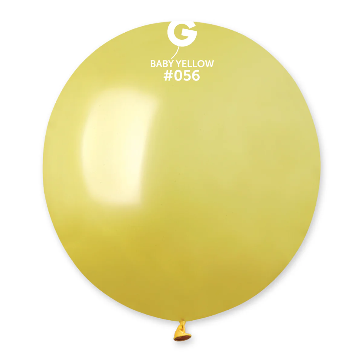 19" Gemar Latex Balloons (Bag of 25) Metallic Baby Yellow