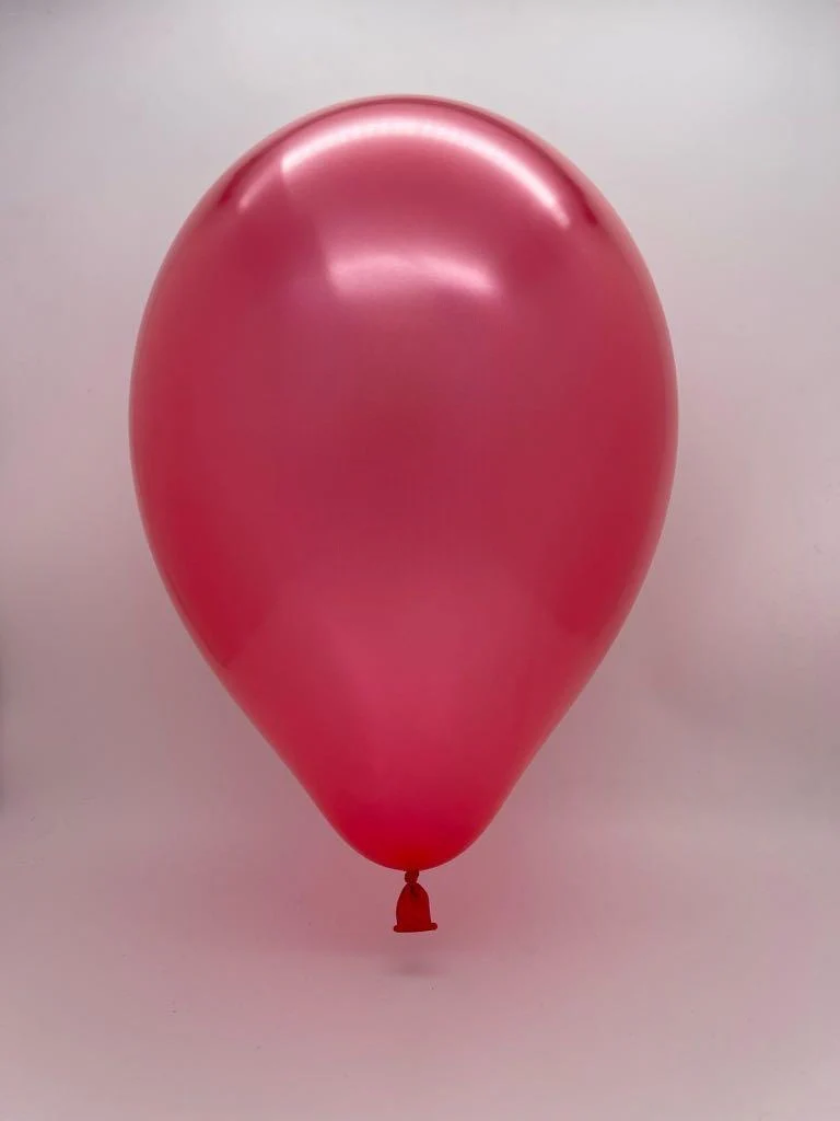 19" Gemar Latex Balloons (Bag of 25) Metallic Berry Red - Image 2