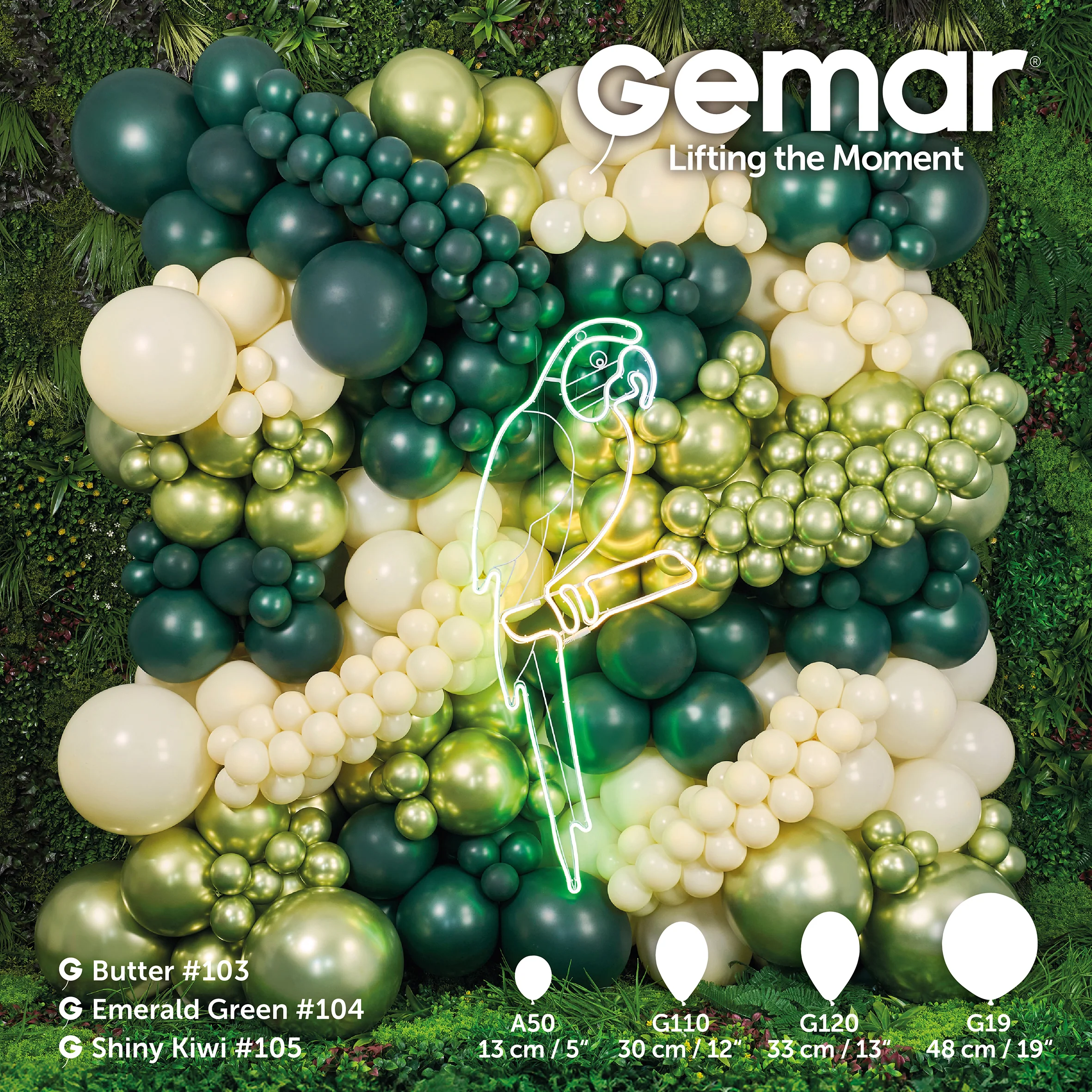 19" Gemar Latex Balloons (Bag of 25) Standard Emerald Green - Image 5