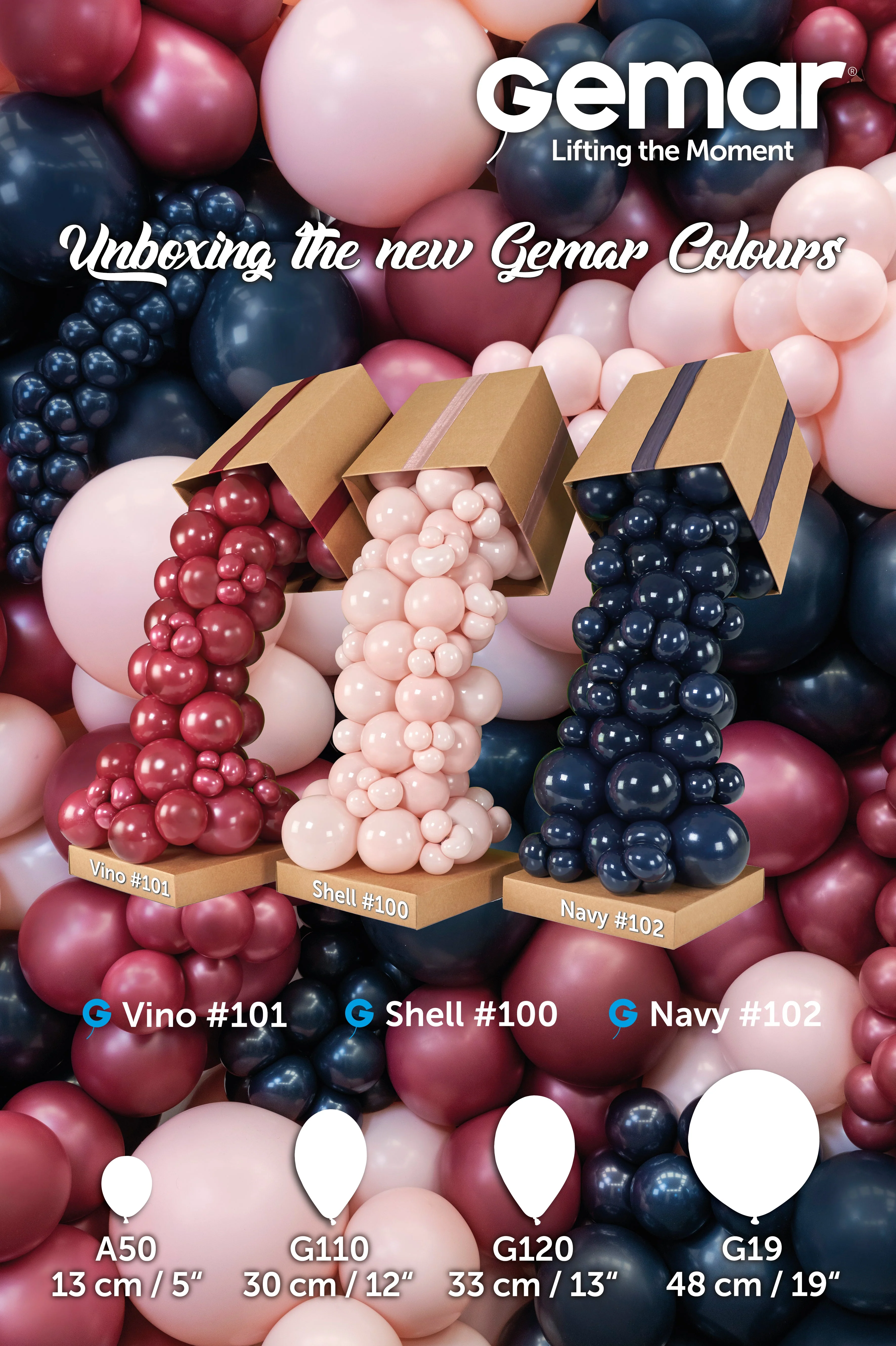19" Gemar Latex Balloons (Bag of 25) Standard Navy - Image 4