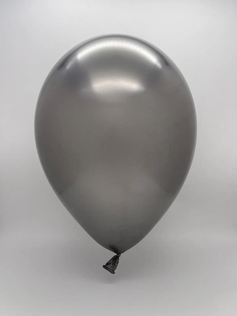 19" Gemar Latex Balloons Pack Of 25 Shiny Space Grey - Image 2