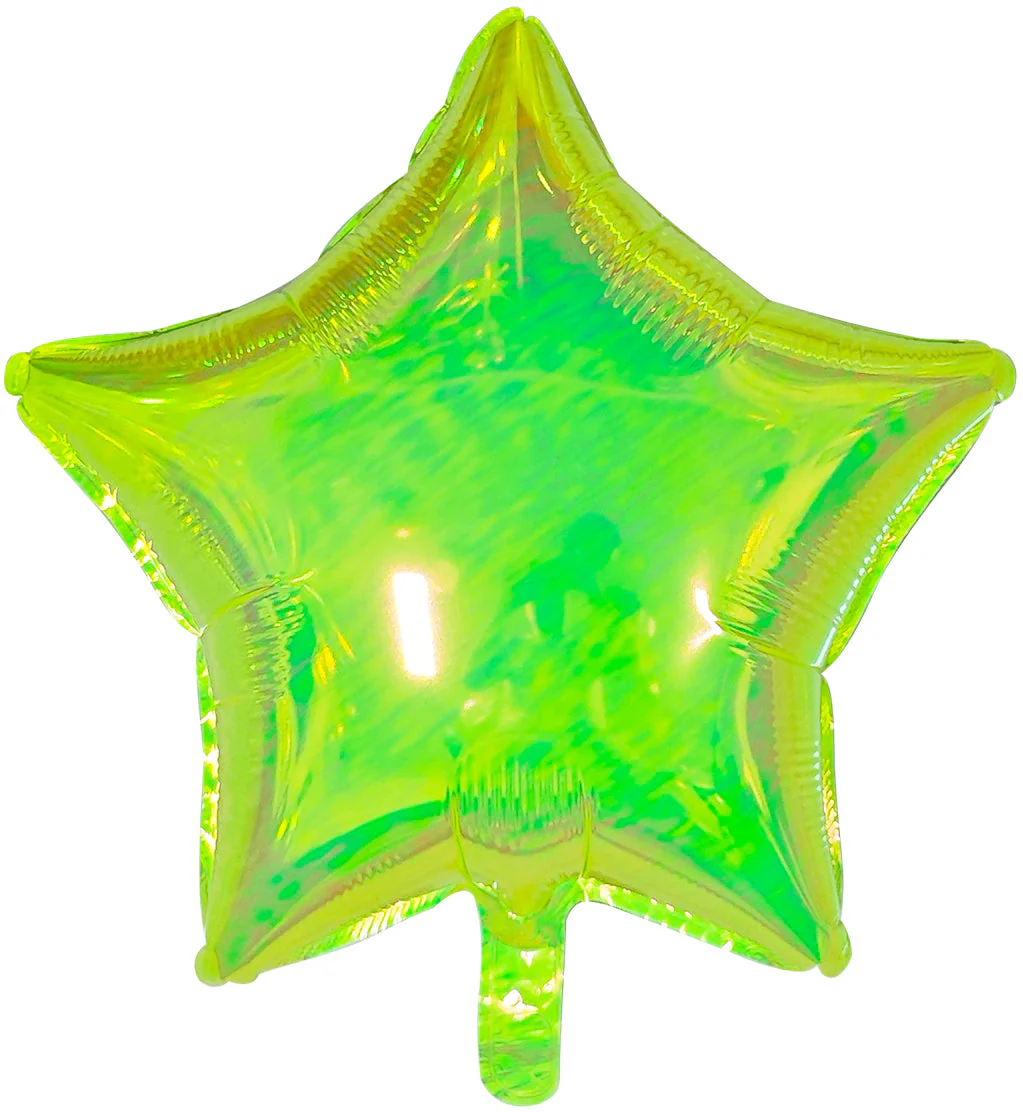 19" Airfill Decor Only Pearl Lustrous Iridescent Green Star Balloon