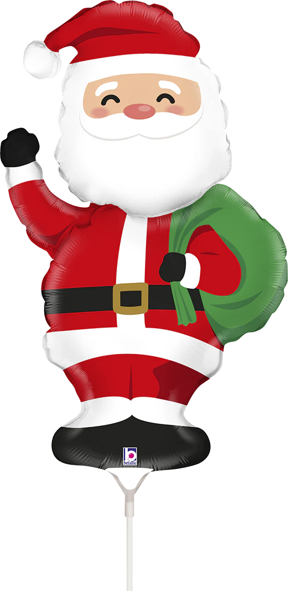 14" Airfill Only (Sticks Sold Separately) Santa Mini Foil Balloon