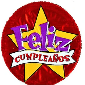 2" Airfill Only (Sticks Sold Separately) Feliz Cumpleanos Estrellas Balloon (Spanish)