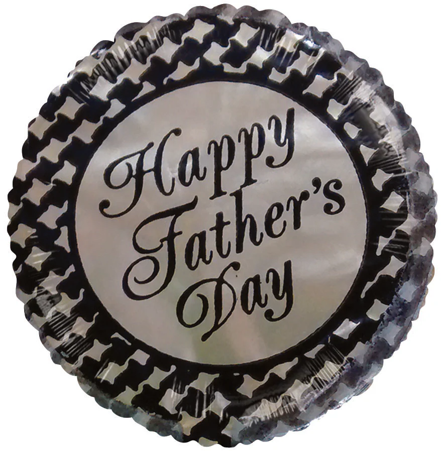 2" Airfill Only (Sticks Sold Separately) Happy Father's Day Gold Black Checkers Balloon