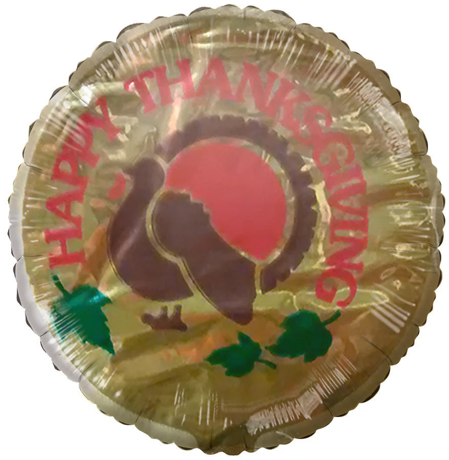 2" Airfill Only (Sticks Sold Separately) Happy Thanksgiving Golden Turkey Balloon