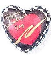 2" Airfill Only (Sticks Sold Separately) Happy Valentine's Day Checkerboard Balloon