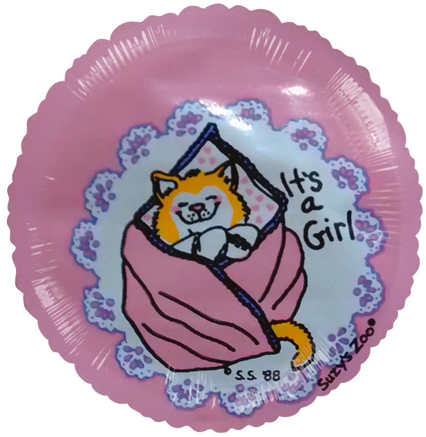 2" Airfill Only (Sticks Sold Separately) It's a Girl Cat Blanket Balloon
