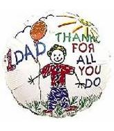 2" Airfill Only (Sticks Sold Separately) #1 Dad Thanks/Kids Balloons