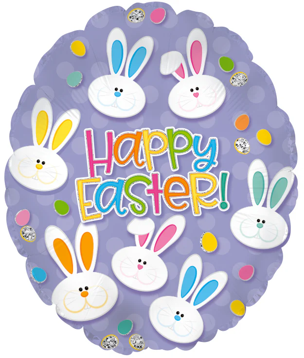 20" Easter Bunny Face Egg Foil Balloons