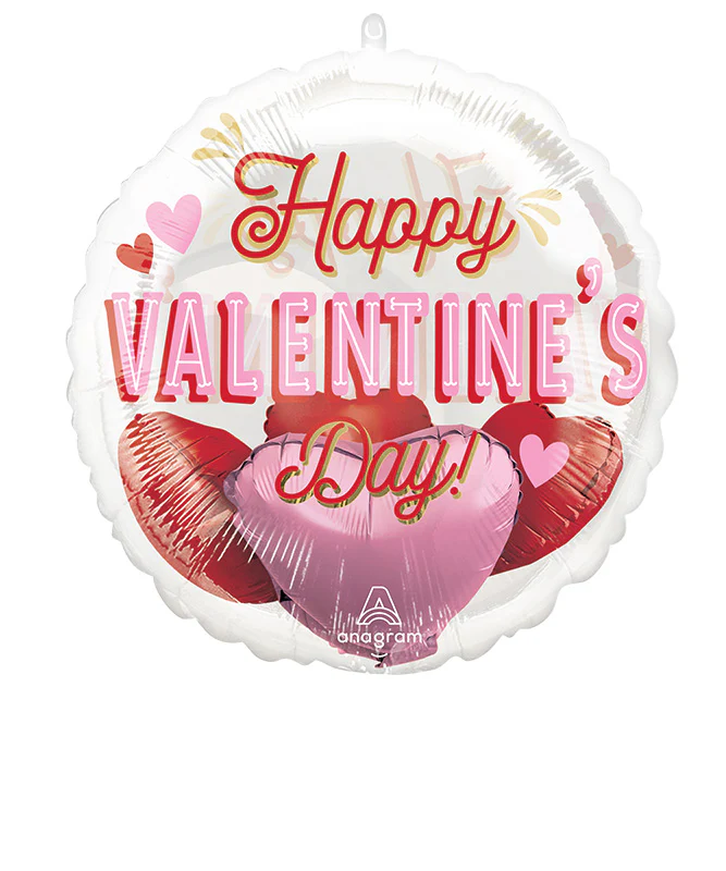 20" Insiders Retro Valentine's Day Hearts Foil Balloon