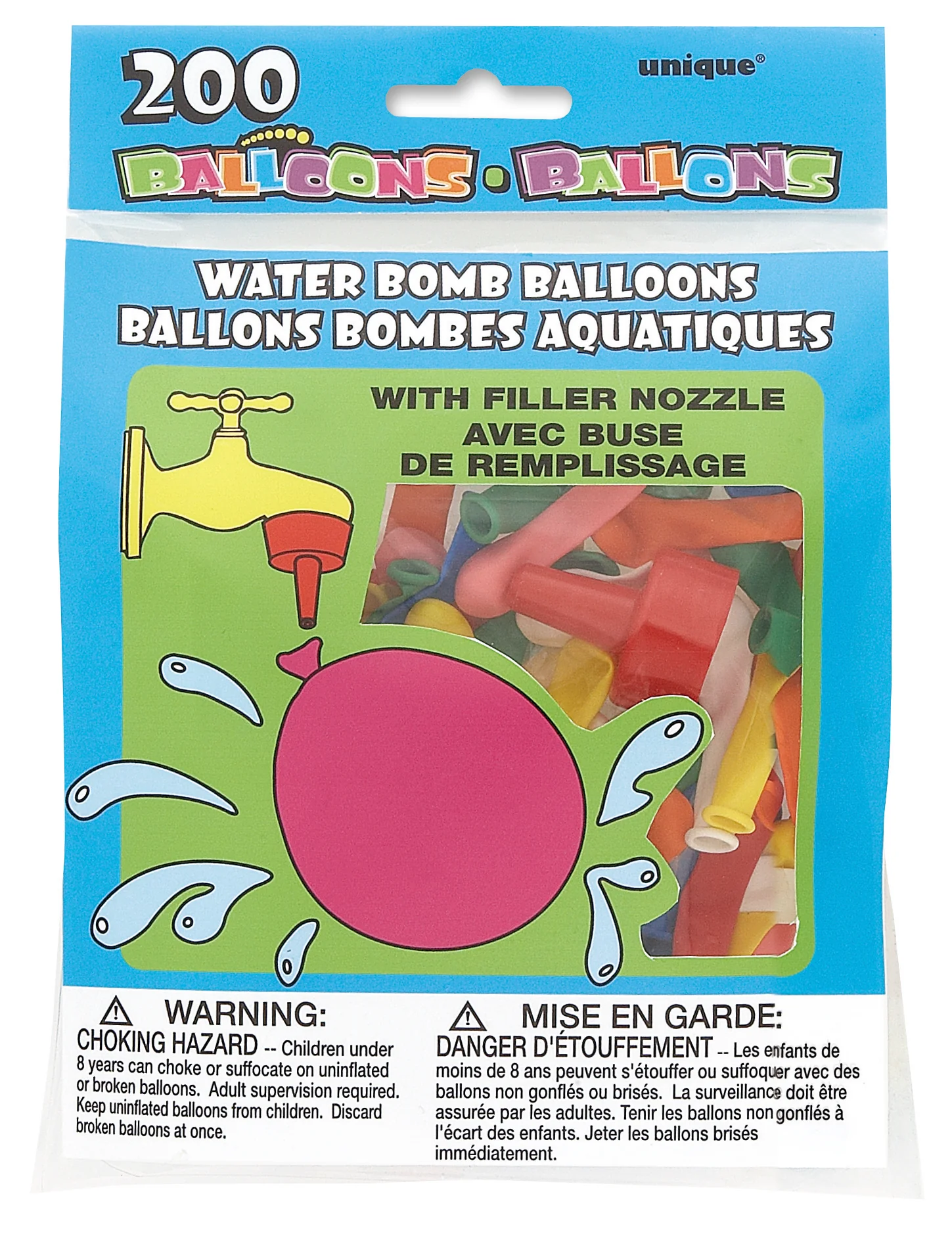 200 Count Water Balloons with Nozzle Unique