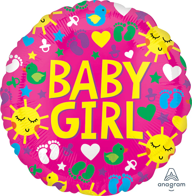 21" Baby Girl Sunshine Fun ColorBlast Foil Balloon