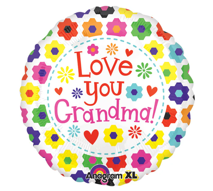 21" ColorBlast Love You Grandma Flowers Balloon