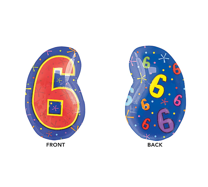 21" Junior Shape 6 Multi-Color Balloon Packaged