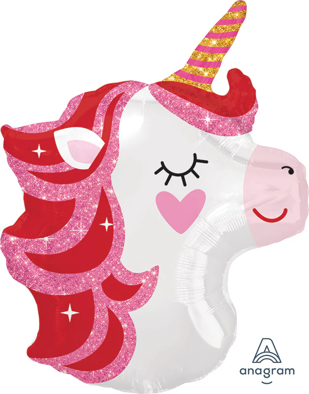 21" Junior Shape Pretty in Pink Unicorn Foil Balloon