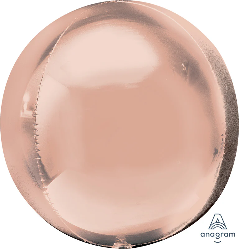21" (May Inflate Larger) Jumbo Rose Gold Orbz Foil Balloon
