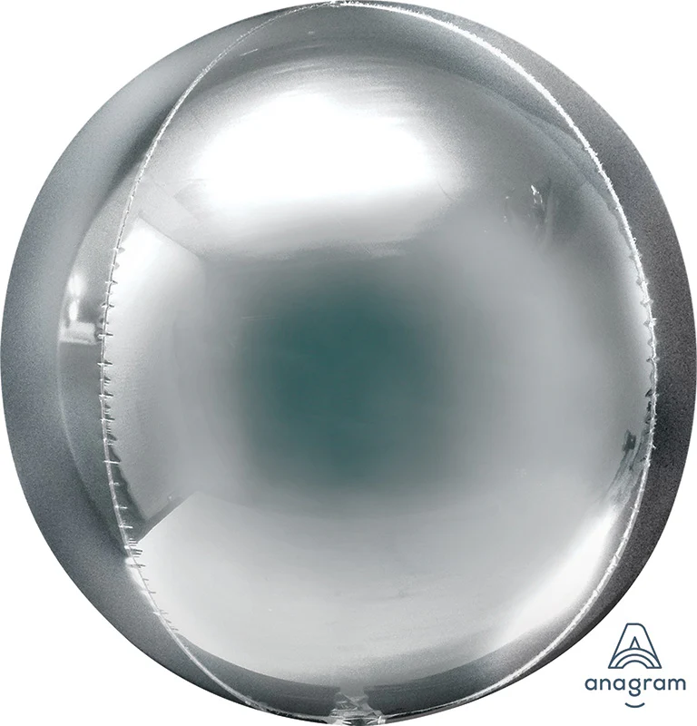 21" (May Inflate Larger) Jumbo Silver Orbz Foil Balloon
