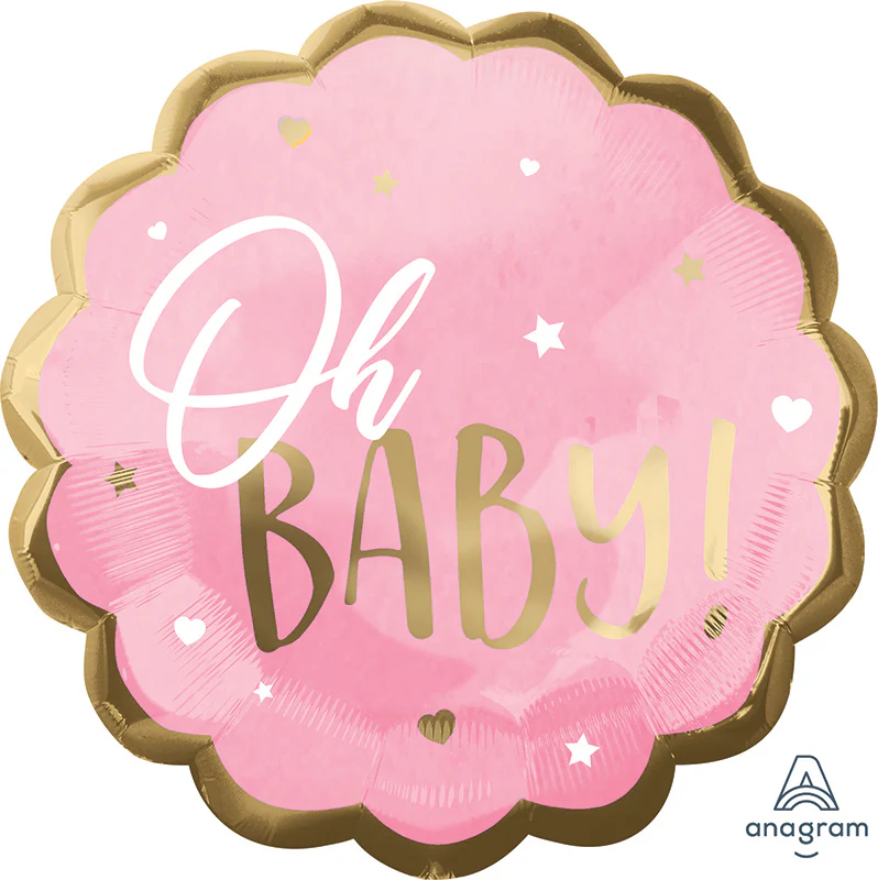 22" Jumbo Pink Baby Girl Foil Balloon