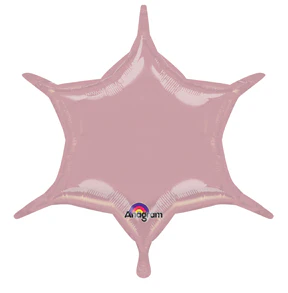 22" Pastel Pink 6-Point Star Foil Balloon