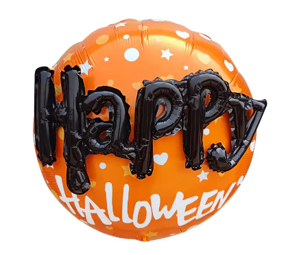 22" (2 Piece) 3D Happy Halloween Foil Balloon Orange