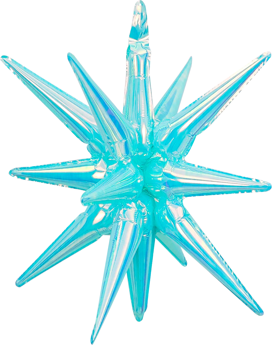 22" Airfill Decor Only Blue Lustrous Iridescent Pop Star Starburst Magic (One Piece) Balloon Foil Balloon