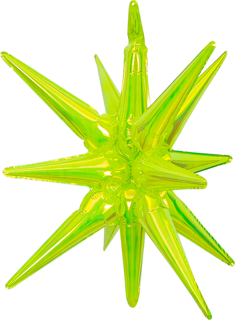 22" Airfill Decor Only Green Lustrous Iridescent Pop Star Starburst Magic (One Piece) Balloon Foil Balloon