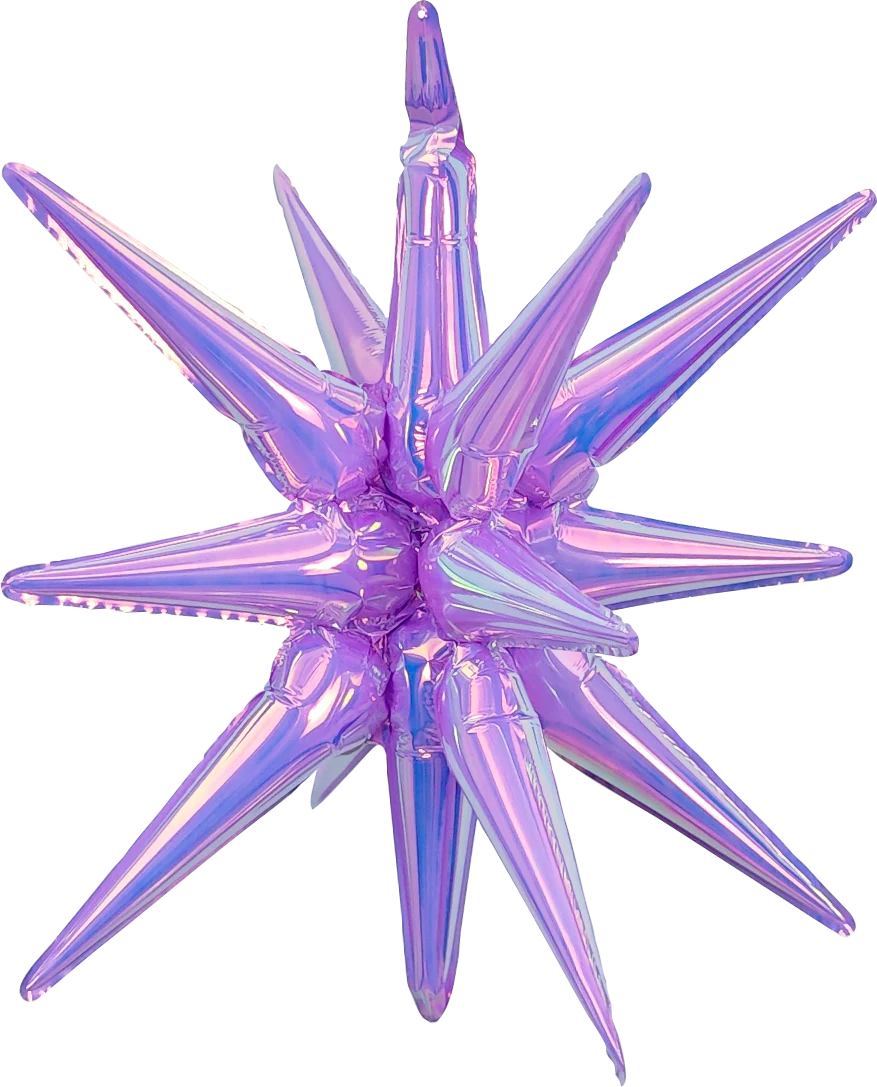 22" Airfill Decor Only Purple Lustrous Iridescent Pop Star Starburst Magic (One Piece) Balloon Foil Balloon