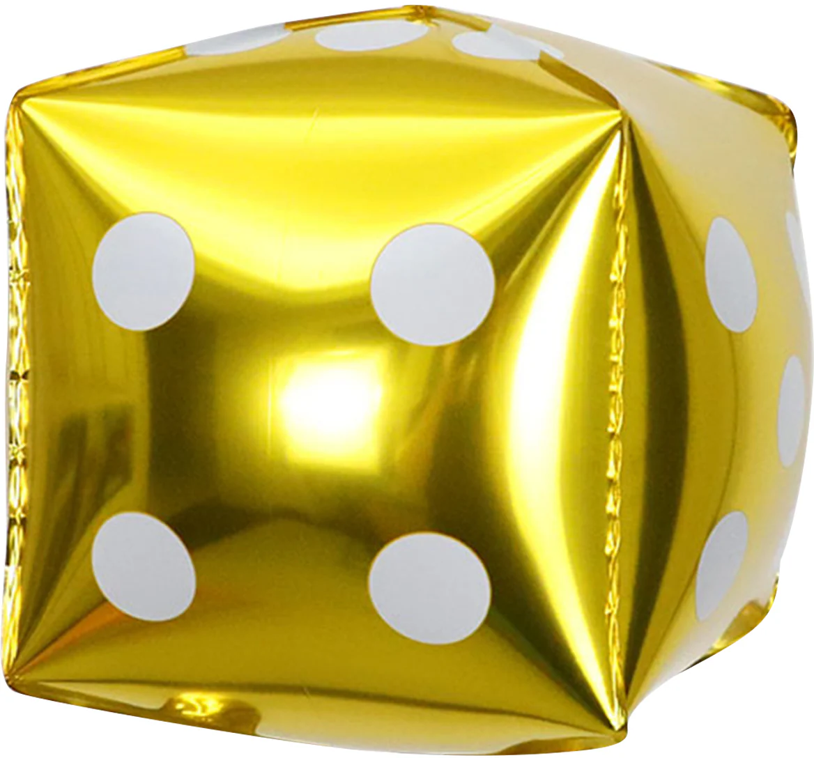 22" Gold Dice Casino Foil Balloon