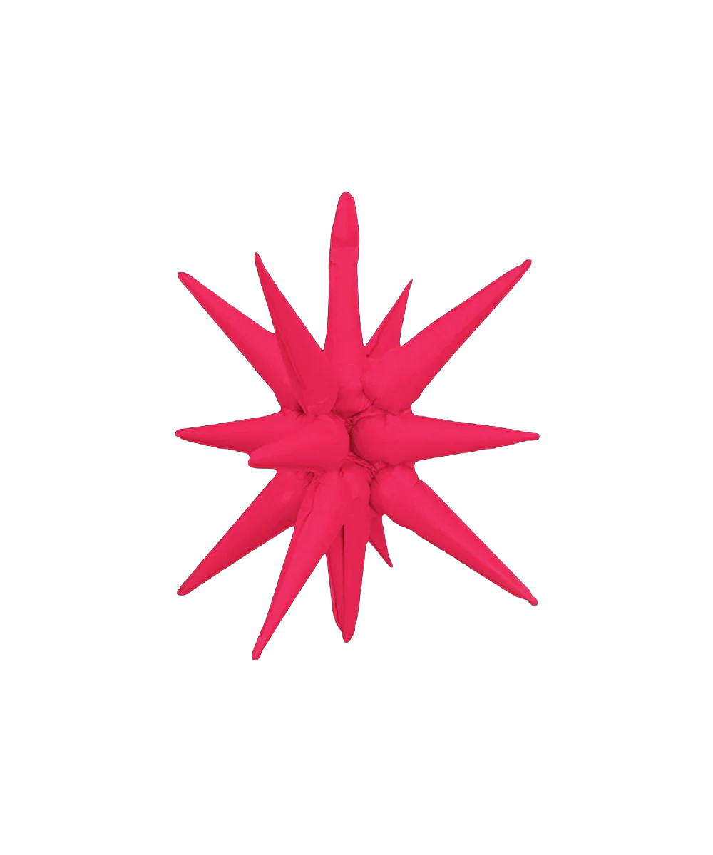 22" Airfill Only Neon Red Deco Starburst (One Piece) Balloon