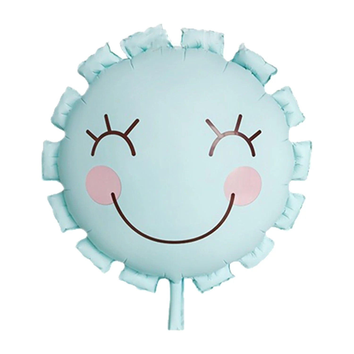 24" Smiling Matte Baby Blue Flower Foil Balloon